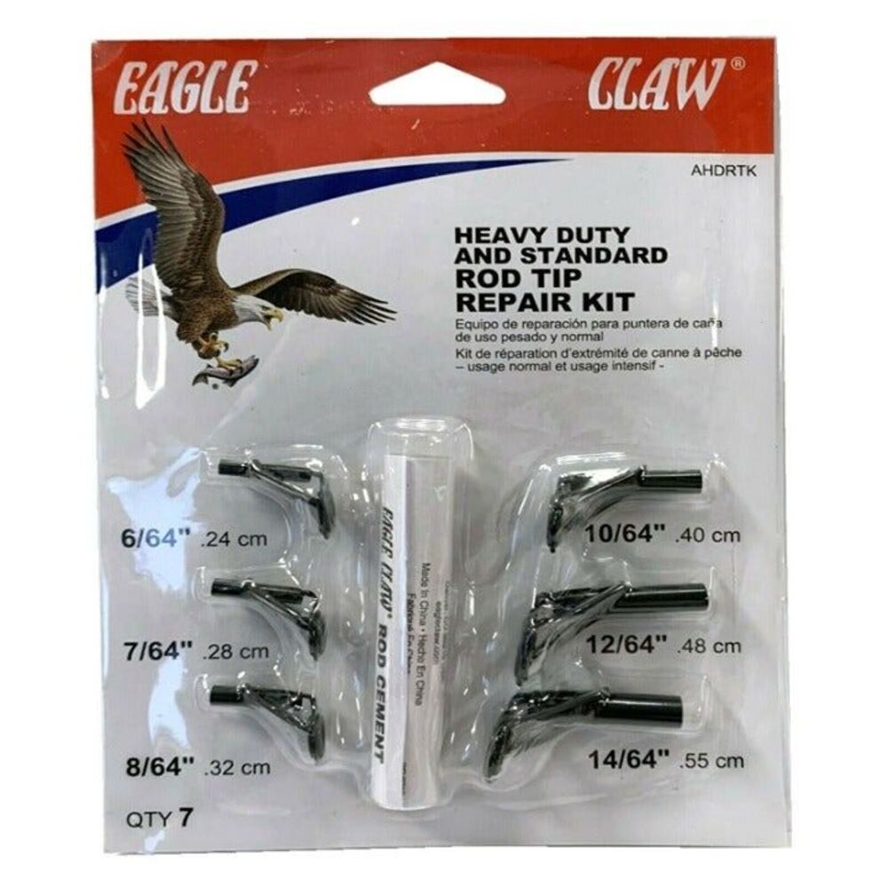Eagle Claw Heavy Duty + Standard Rod Tip Repair Kit 6 Pc Eagle Claw fishing pole